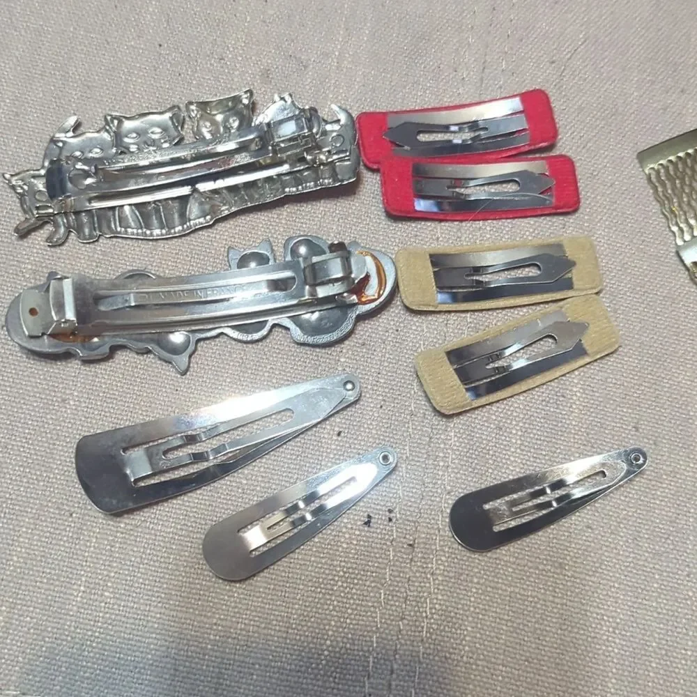 Vtg 80s 90s lot hair accessories hair combs clips barrettes &‎ combs